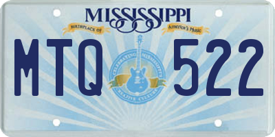 MS license plate MTQ522