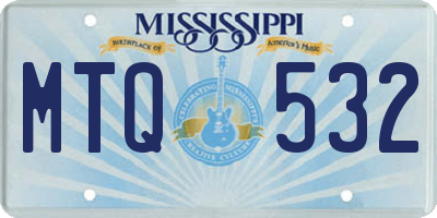 MS license plate MTQ532