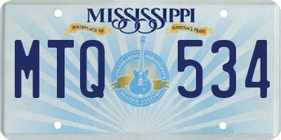 MS license plate MTQ534