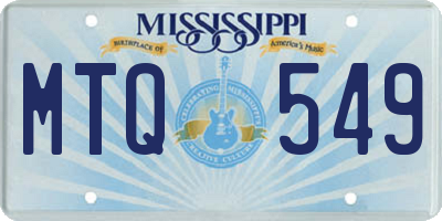 MS license plate MTQ549