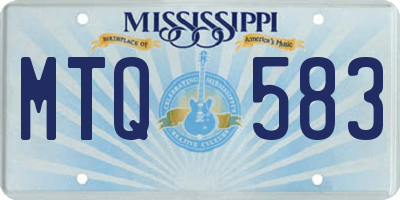 MS license plate MTQ583