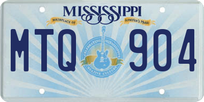 MS license plate MTQ904