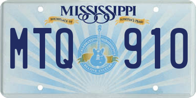 MS license plate MTQ910