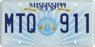 MS license plate MTQ911