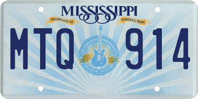 MS license plate MTQ914