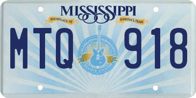 MS license plate MTQ918