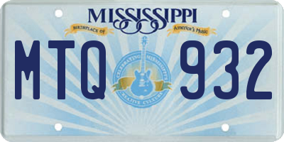 MS license plate MTQ932