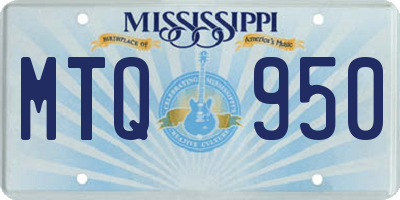 MS license plate MTQ950