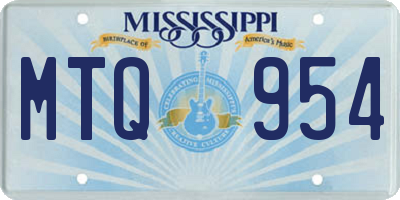 MS license plate MTQ954