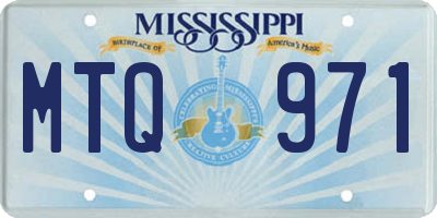 MS license plate MTQ971