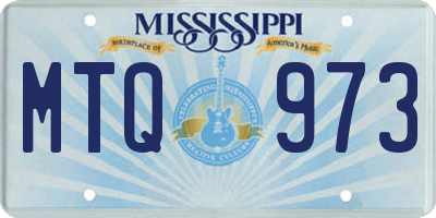 MS license plate MTQ973