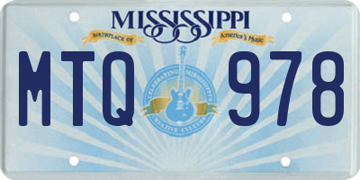 MS license plate MTQ978