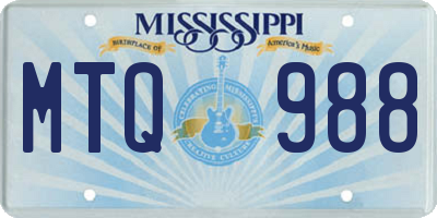 MS license plate MTQ988