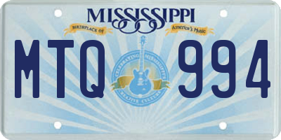 MS license plate MTQ994