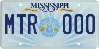 MS license plate MTR000