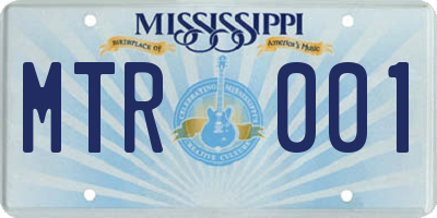 MS license plate MTR001