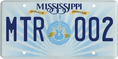 MS license plate MTR002