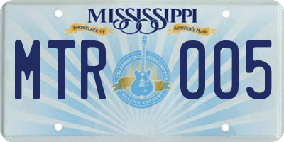 MS license plate MTR005