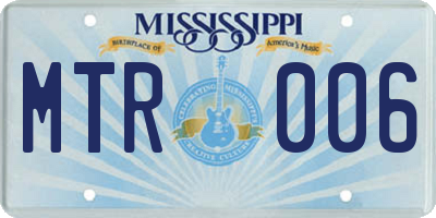 MS license plate MTR006