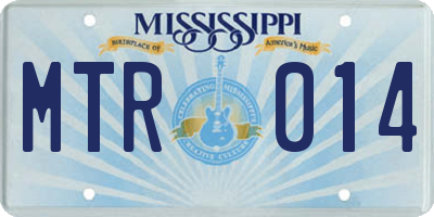 MS license plate MTR014