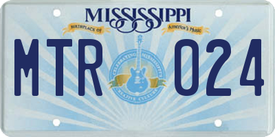 MS license plate MTR024