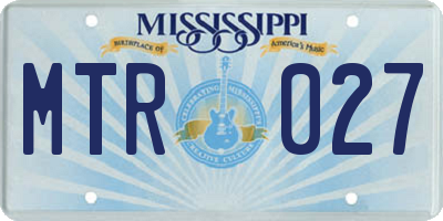 MS license plate MTR027