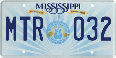 MS license plate MTR032