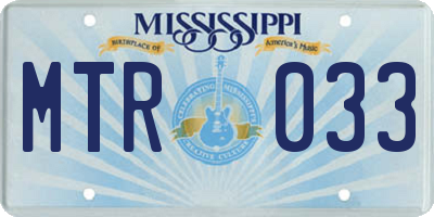 MS license plate MTR033