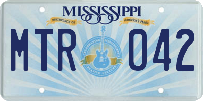 MS license plate MTR042