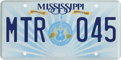 MS license plate MTR045