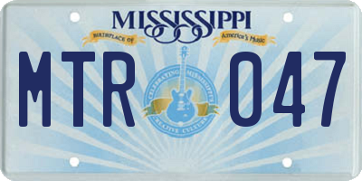 MS license plate MTR047