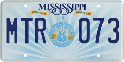 MS license plate MTR073