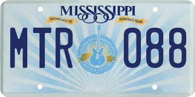 MS license plate MTR088