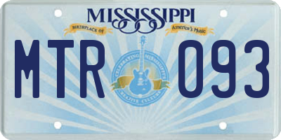 MS license plate MTR093