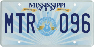 MS license plate MTR096