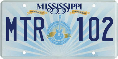 MS license plate MTR102