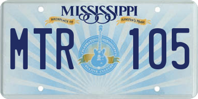 MS license plate MTR105