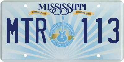 MS license plate MTR113