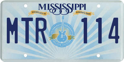 MS license plate MTR114