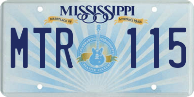 MS license plate MTR115