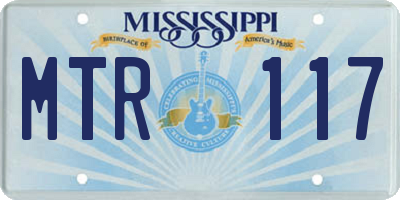 MS license plate MTR117