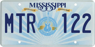 MS license plate MTR122