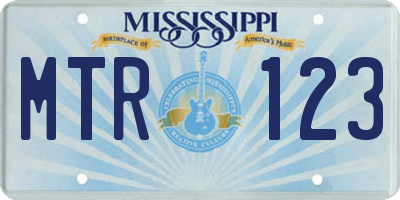 MS license plate MTR123