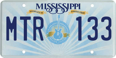 MS license plate MTR133
