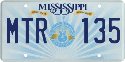 MS license plate MTR135