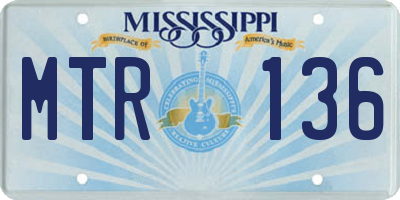 MS license plate MTR136
