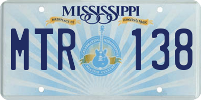 MS license plate MTR138