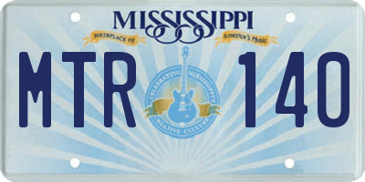 MS license plate MTR140