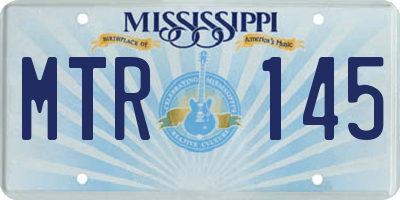 MS license plate MTR145