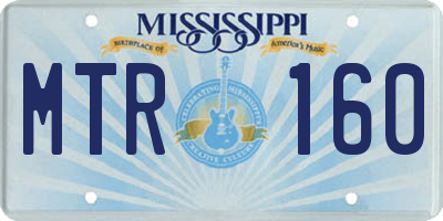 MS license plate MTR160